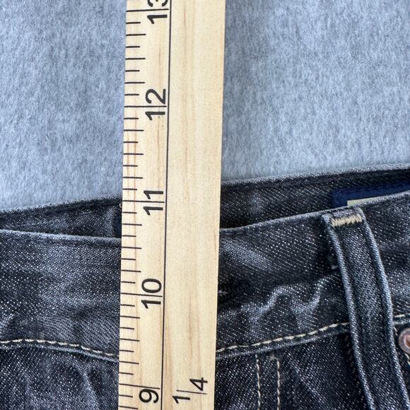 Bluer than Indigo Jeans Mens 35 Classic Straight Selvage Button Fly Black Washed - Picture 8 of 10